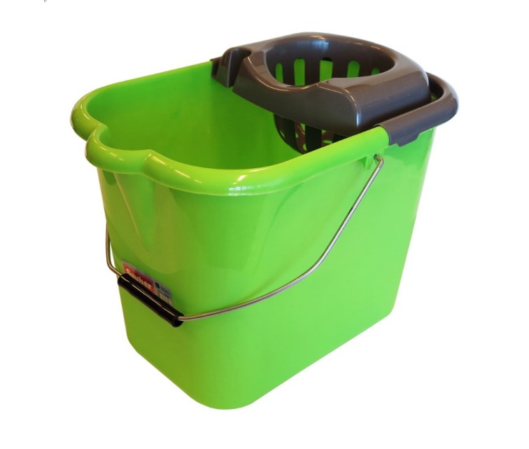 Oval bucket 15L with push button and metal handle