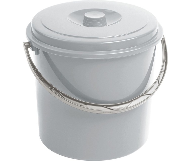 Bucket with lid 10L grey