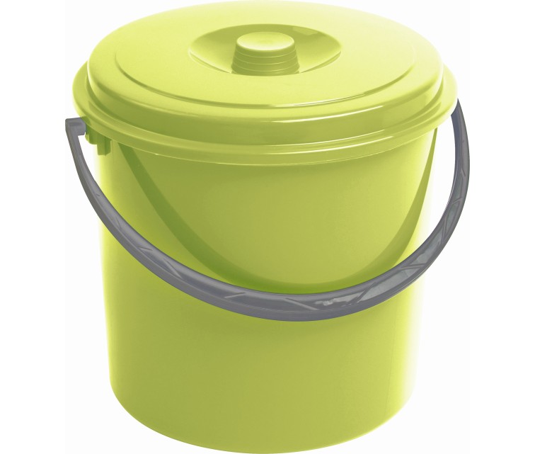 Bucket with lid 10L green