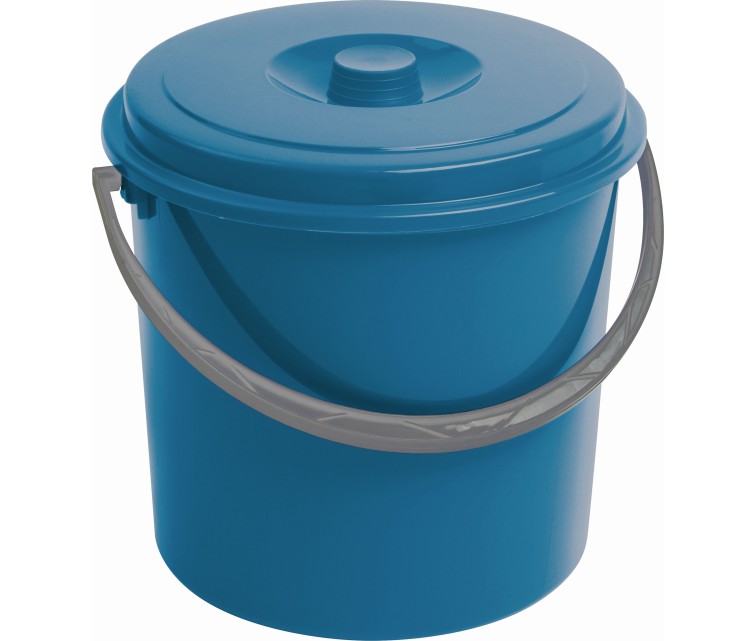 Bucket with lid 10L blue