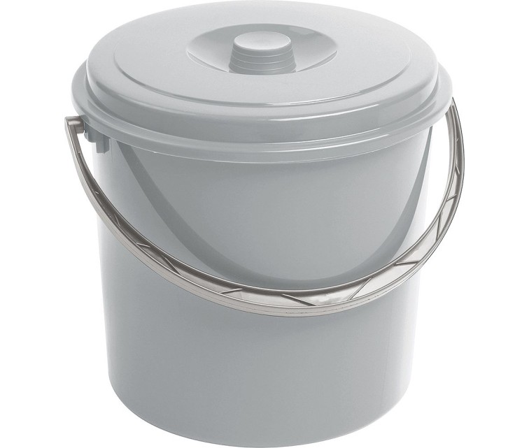 Bucket with lid 12L grey