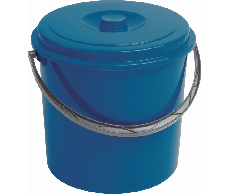 Bucket with lid 12L blue