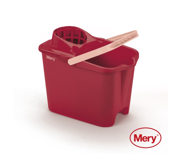 Bucket 14L with push button red