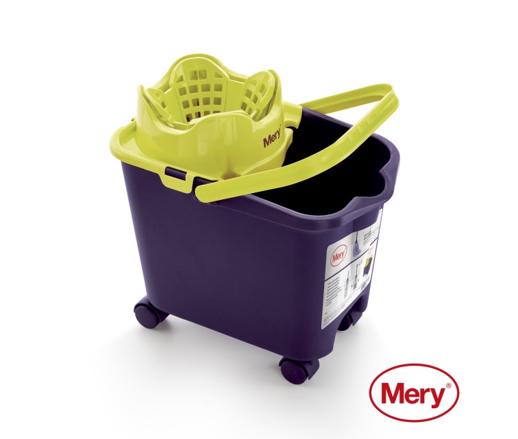 Bucket 14L with automatic press violet