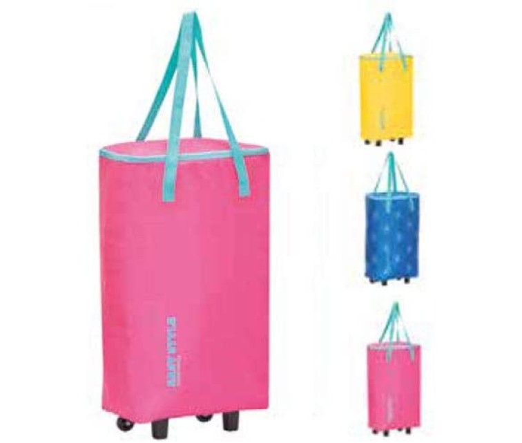 Termiskā soma uz riteņiem Easy Style Bag-Trolley asorti, dzeltena/zila/rozā