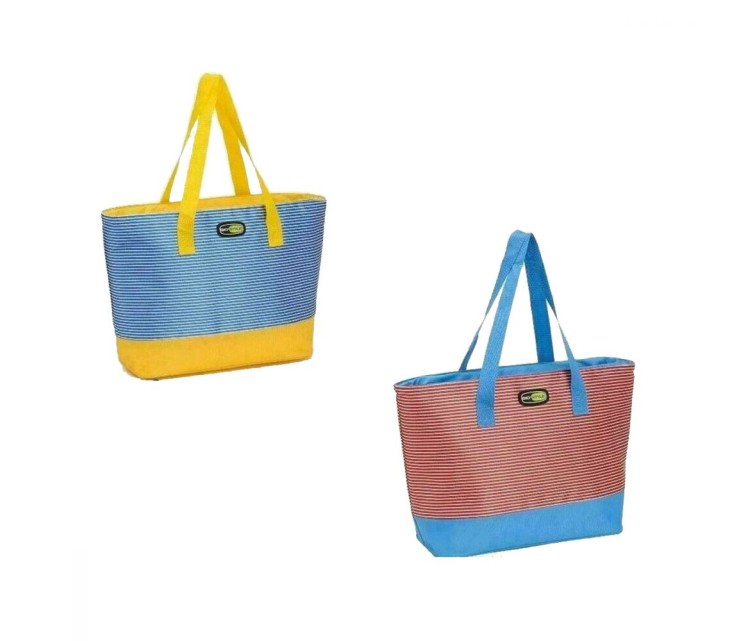 Termiskā soma Beach Tote asorti, sarkana-zila/zila-dzeltena