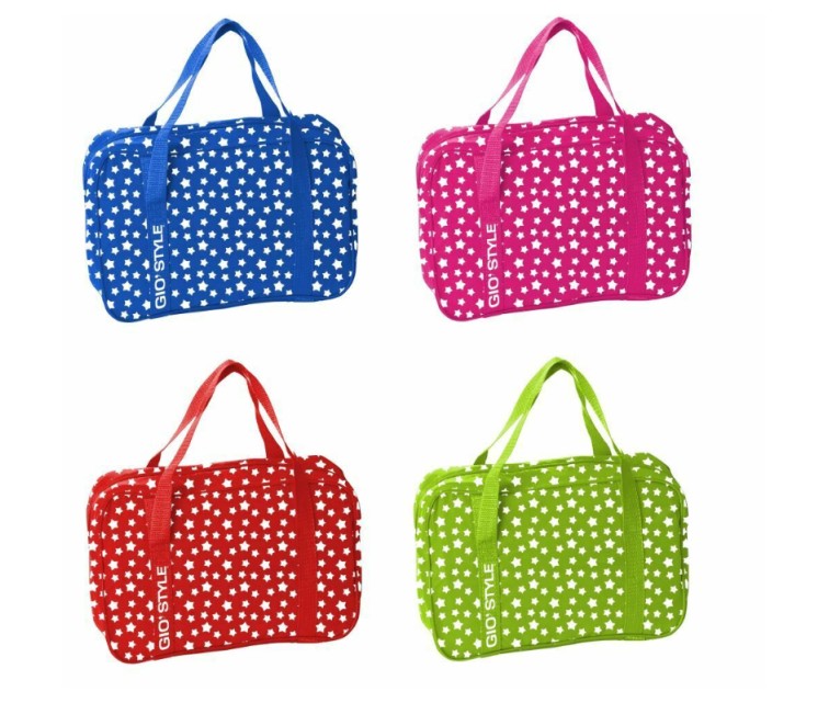 Thermal bag Stars 6 assorted, red/green/blue/pink