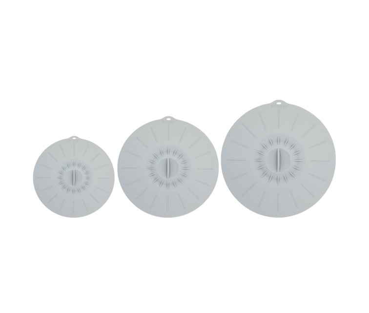 Silicone lid set of 3 Ø20/26/30cm grey