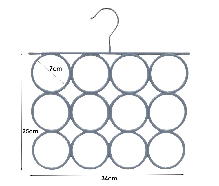 Вешалка для шарфов металлическая с ПВХ покрытием серый