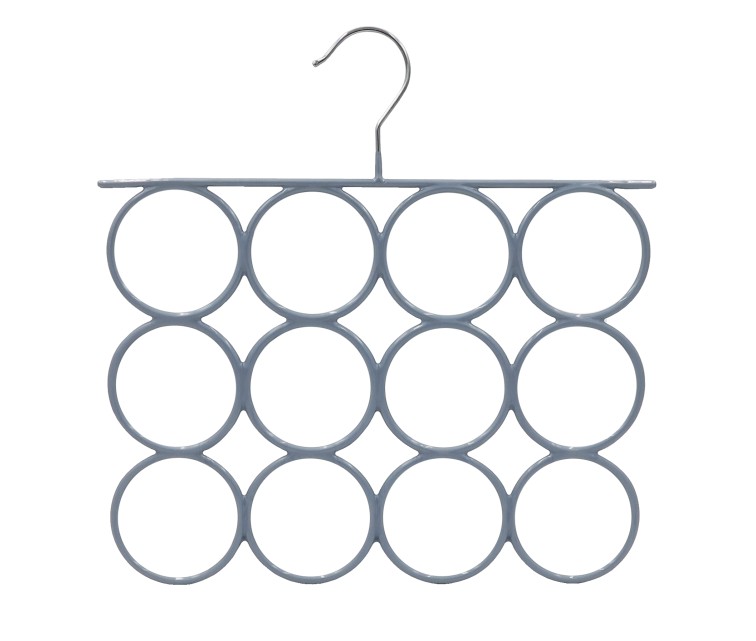 PVC-coated metal hanger for scarves grey