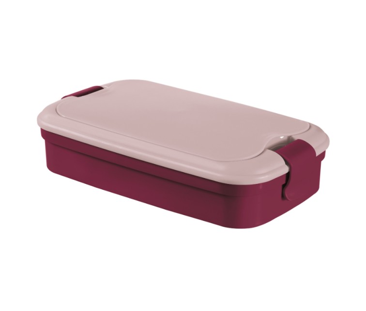 Food bowl rectangle with cutlery 1,4L Lunch&Go purple