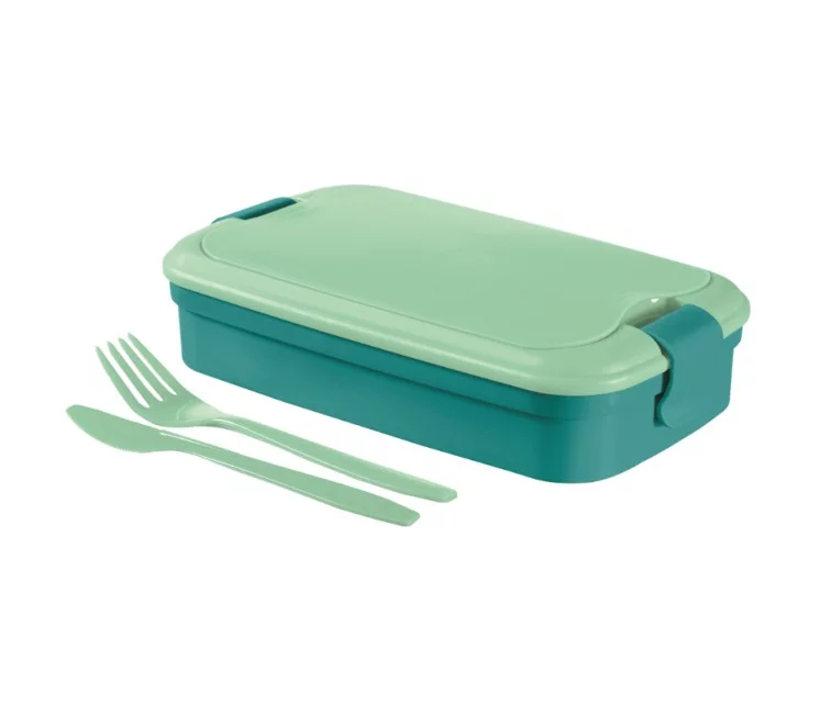 Pārtikas trauks taisnstūris ar galda piederumiem 1,4L Lunch&Go zils Pārtikas trauks taisnstūris ar galda piederumiem 1,4L Lunch&Go zils