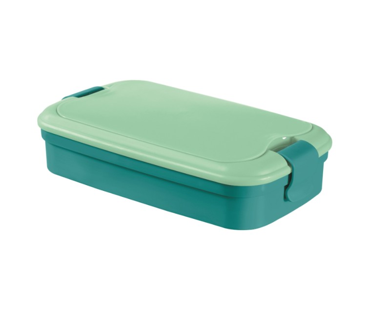 Пищевой контейнер прямоугольный со столовыми приборами 1,4л Lunch&Go синий