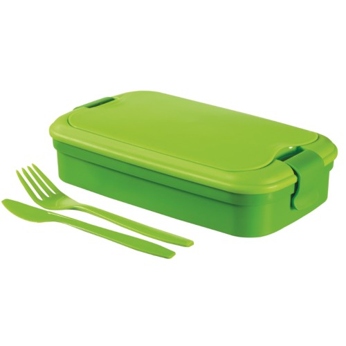 Toidukauss ristkülikukujuline koos söögiriistadega 1,4L Lunch&Go roheline Toidukauss ristkülikukujuline koos söögiriistadega 1,4L Lunch&Go roheline