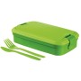 Pārtikas trauks taisnstūris ar galda piederumiem 1,4L Lunch&Go zaļš
