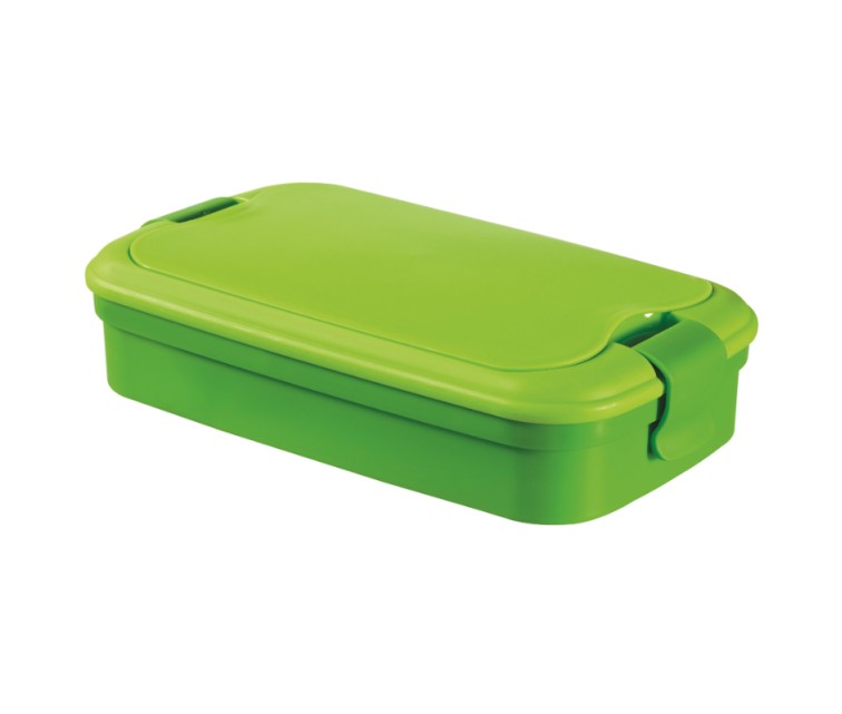 Food bowl rectangle with cutlery 1,4L Lunch&Go green