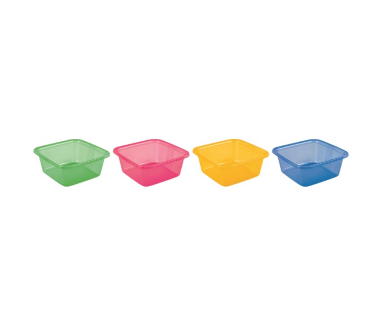 Bļoda kvadrāts 11L mix rozā/zila/zaļa/oranža