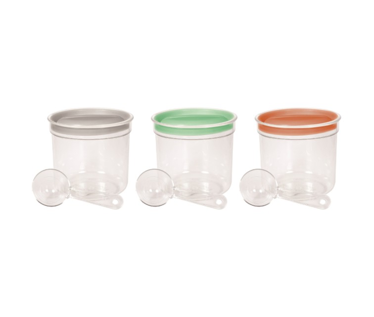 Food bowl round with spoon 1L assorted