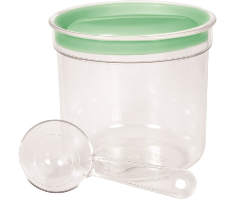 Food bowl round with spoon 1L assorted