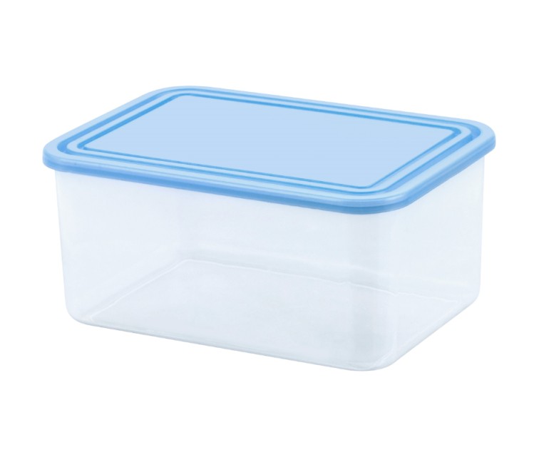 Food container rectangle 2L transparent/blue