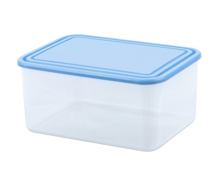 Food container rectangle 3L transparent/blue