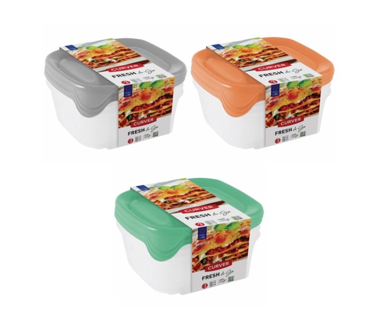 Food bowl set of 3 3x0,8L Fresh&Go mix