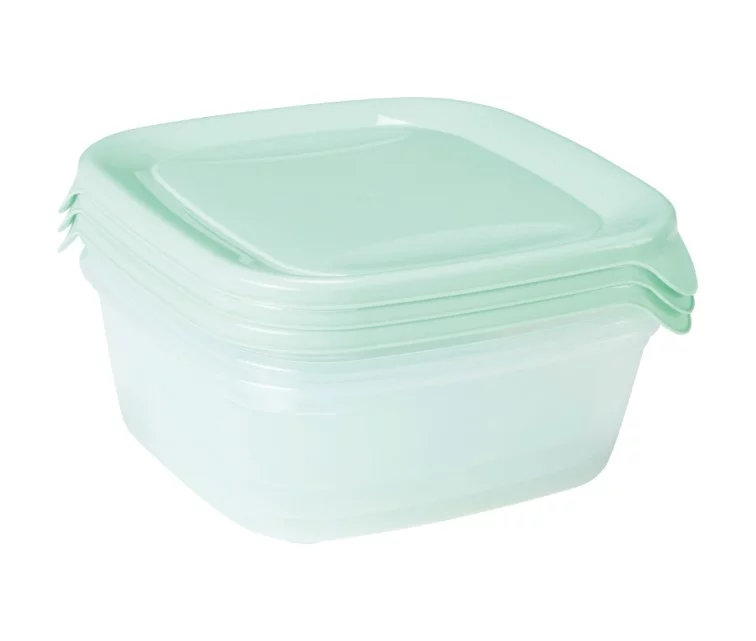 Pārtikas trauciņu komplekts 3 gab. kvadrāts 3x0,8L Fresh&Go zaļš Pārtikas trauciņu komplekts 3 gab. kvadrāts 3x0,8L Fresh&Go zaļš