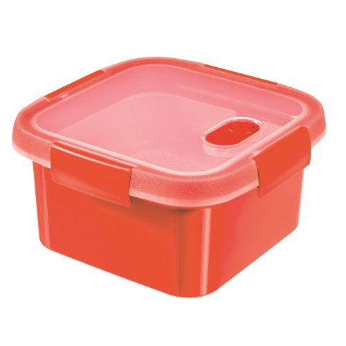 Pārtikas trauks Steamer 1,1L kvadrāts Smart Eco Microwave 16x16x9cm sarkans Pārtikas trauks Steamer 1,1L kvadrāts Smart Eco Microwave 16x16x9cm sarkans