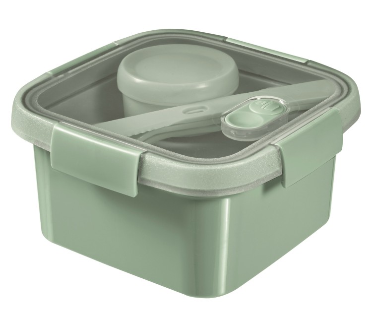 Food container Lunch Kit square 1,1L Smart Eco To Go 16x16x9cm soft green