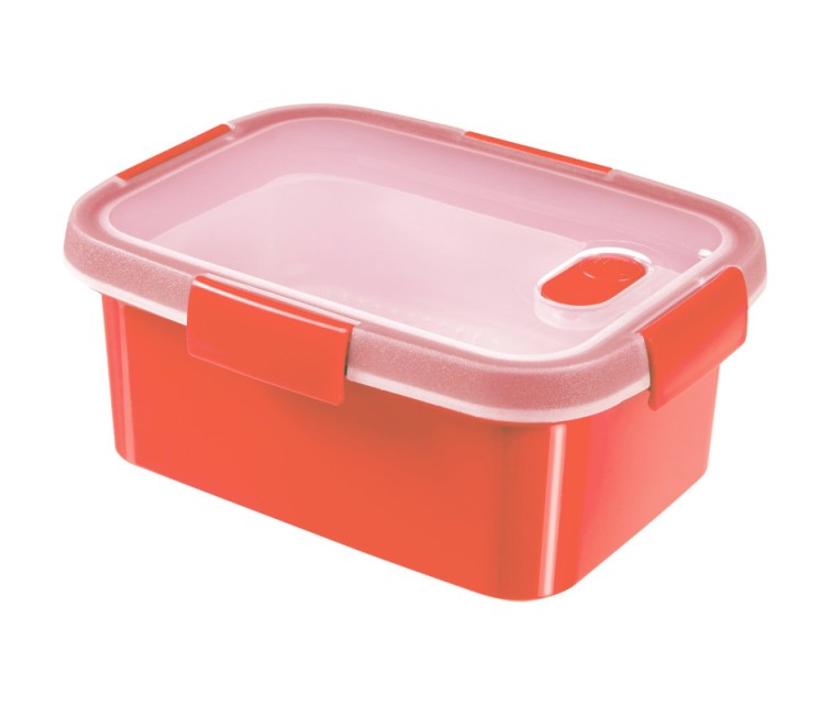 Food container Steamer rectangle 1,2L Smart Eco Microwave 20,3x15,4x8,8cm red