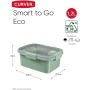 Pārtikas trauku komplekts 4gab. 0,6+0,6+0,3+1+1,2L Smart Eco To Go maigi zaļš