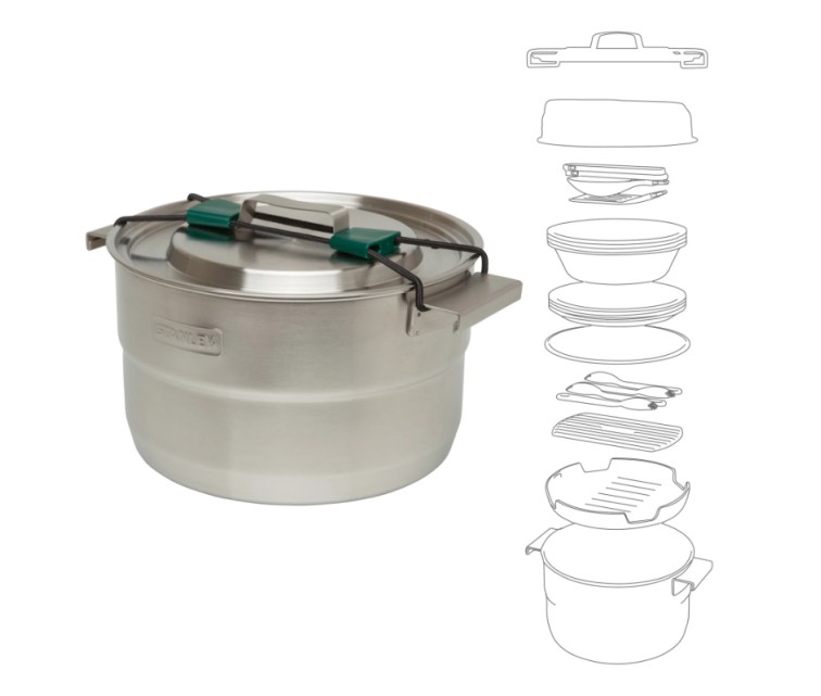 Ēdienu gatavošanas komplekts The Full Kitchen Base Camp Cook Set 3.5L nerūsējošā tērauda