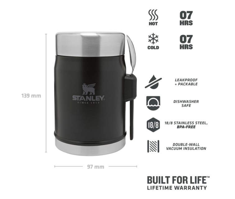 Food thermos The Legendary Classic 0,4L mat black