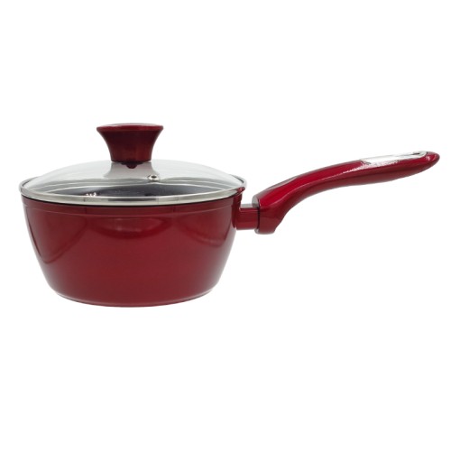 Saucepan Cosmo with glass lid Ø18cm induction red Saucepan Cosmo with glass lid Ø18cm induction red