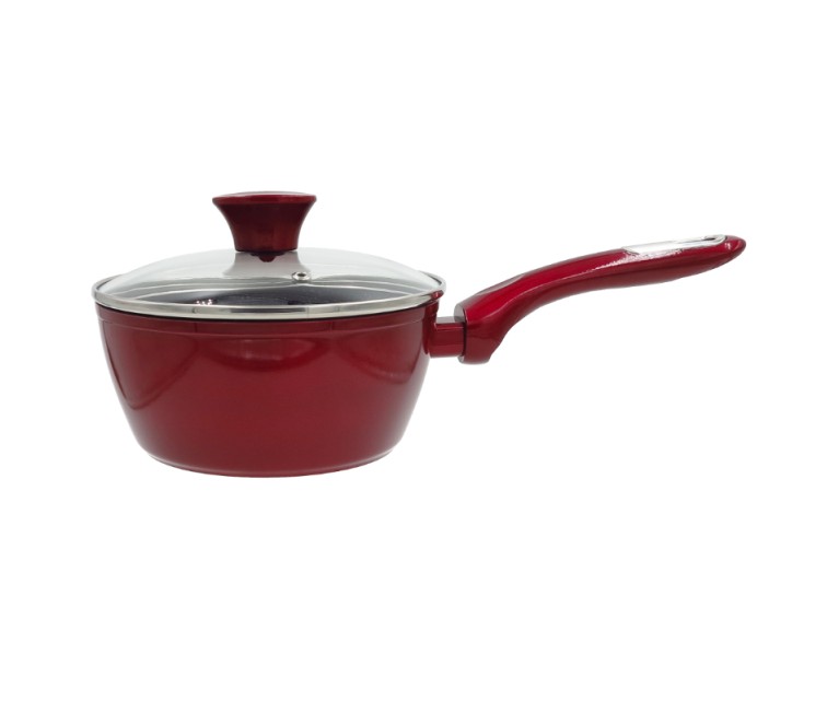 Saucepan Cosmo with glass lid Ø18cm induction red