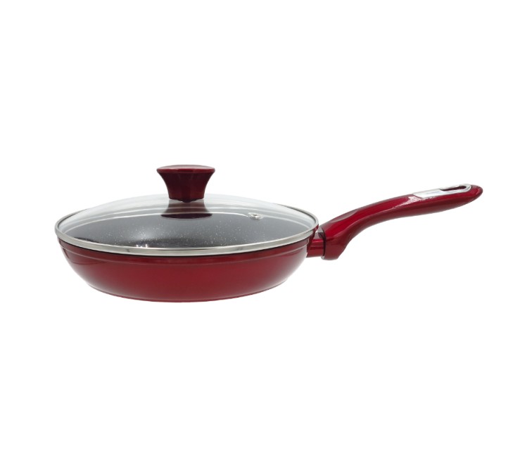 Cosmo frying pan with glass lid Ø24cm induction red