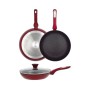 Cosmo frying pan with glass lid Ø24cm induction red