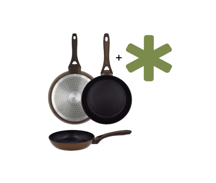 Natura Ø18cm induction brown frying pan with guard