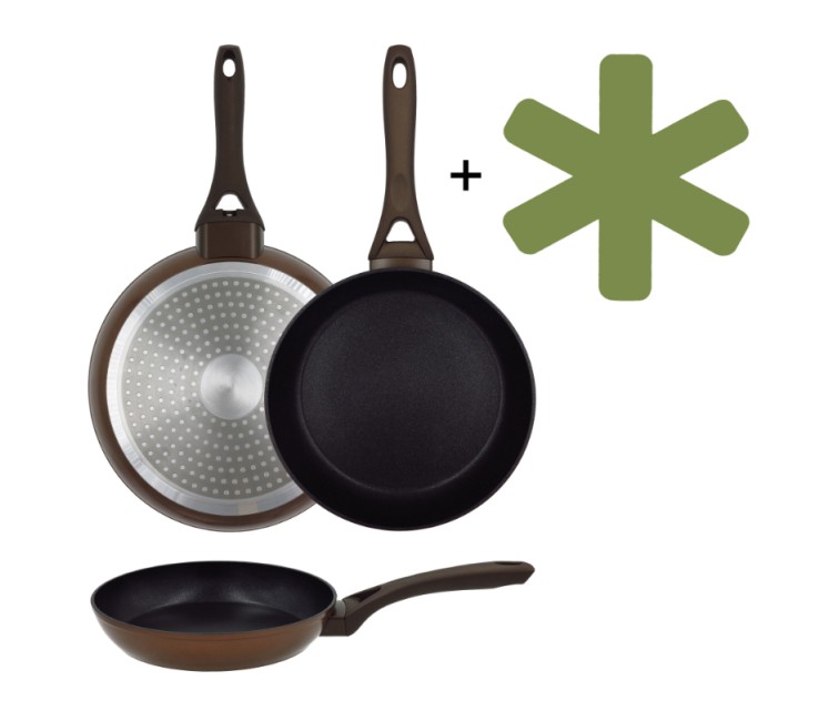 Frying pan Natura Ø28cm induction brown with guard