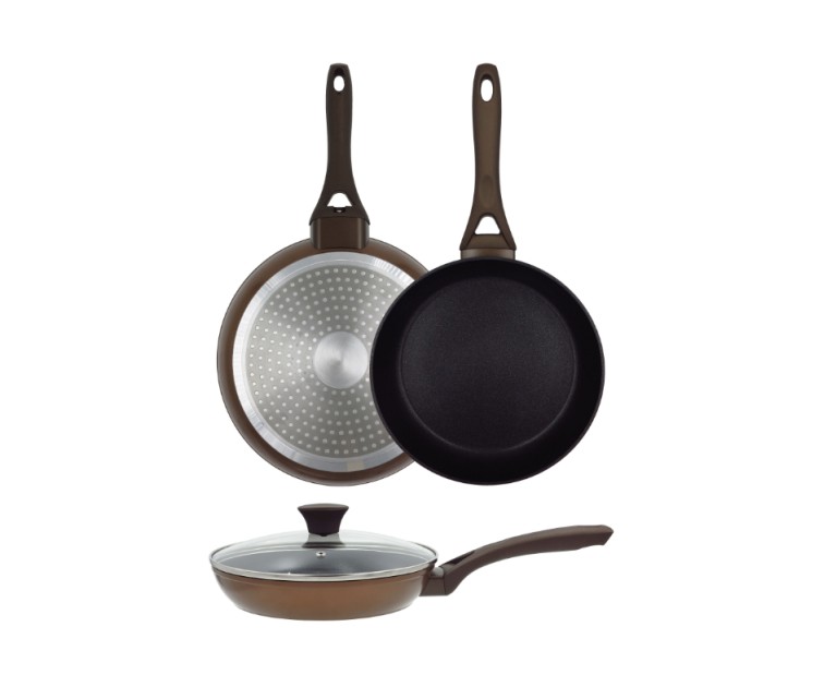 Natura frying pan with glass lid Ø24cm induction brown