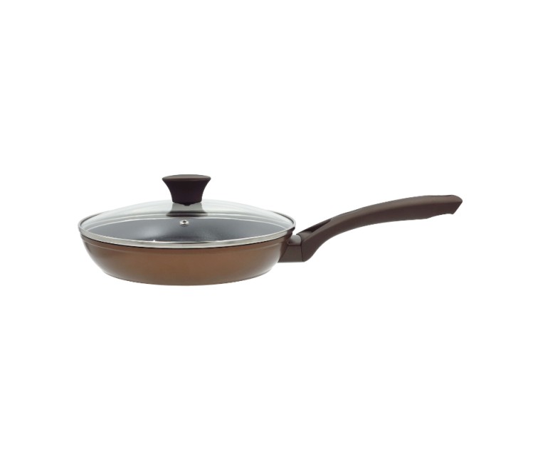 Natura frying pan with glass lid Ø24cm induction brown