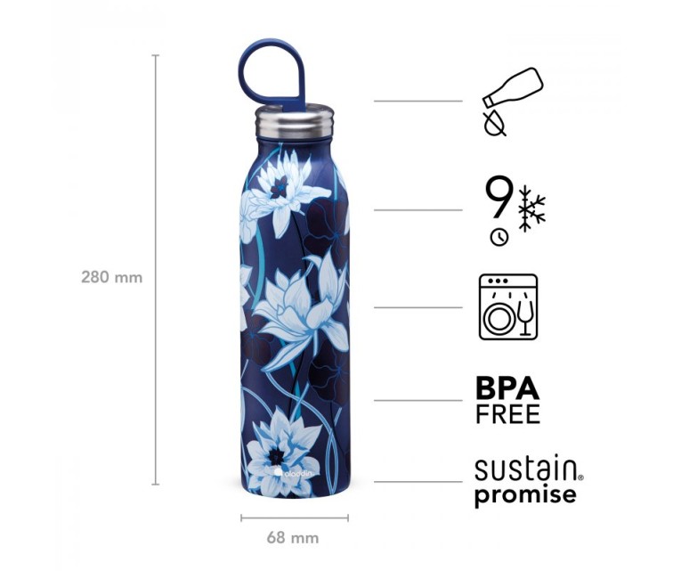 Thermo Bottle Aladdin X Naito Chilled Thermavac 0,55L Stainless Steel Lotus Navy