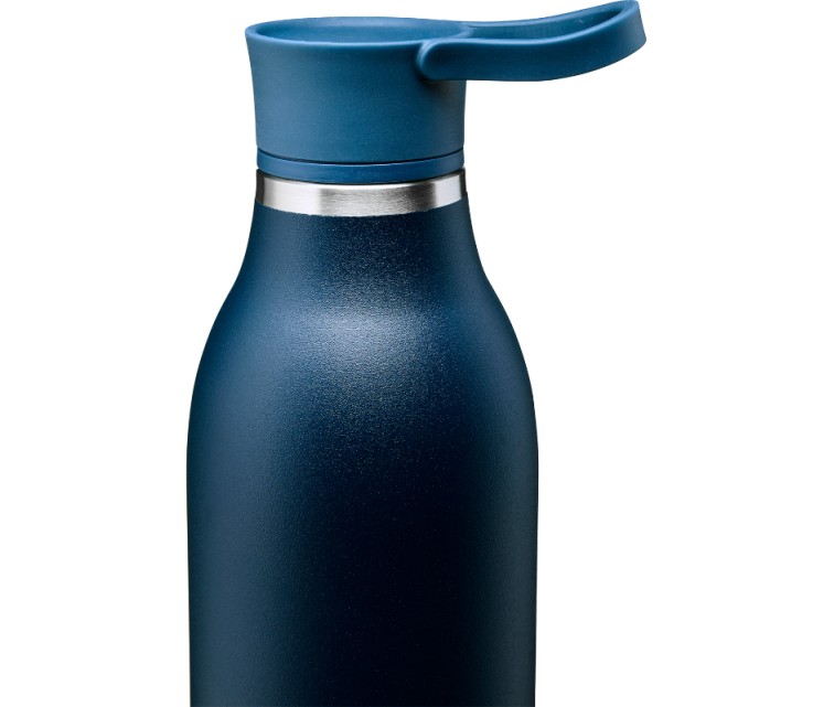 Thermobottle CityLoop Thermavac eCycle Water Bottle 0.6L, recycled stainless. Steel / dark blue