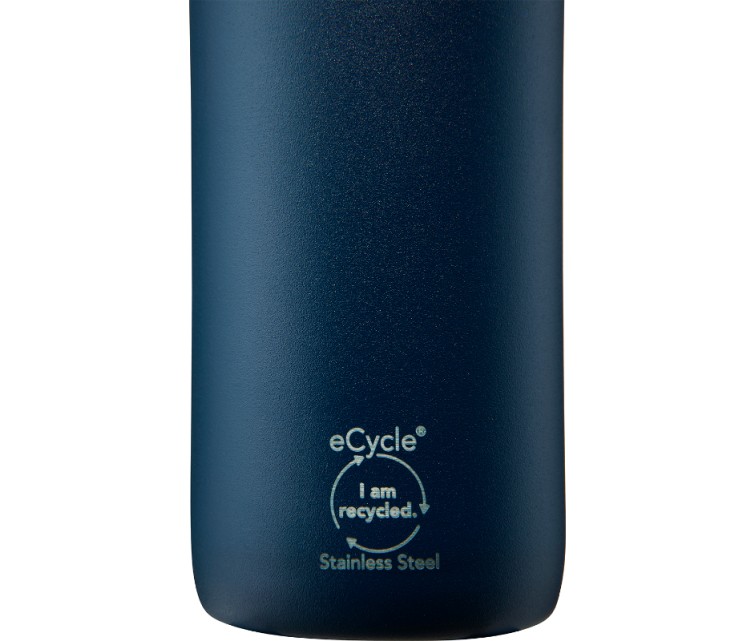 Thermobottle CityLoop Thermavac eCycle Water Bottle 0.6L, recycled stainless. Steel / dark blue