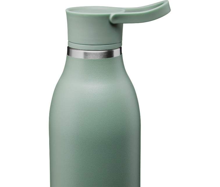 Termopudele CityLoop Thermavac eCycle Water Bottle 0.6L, pārstrādāta nerūs. tērauda / pelēcīgi zaļa