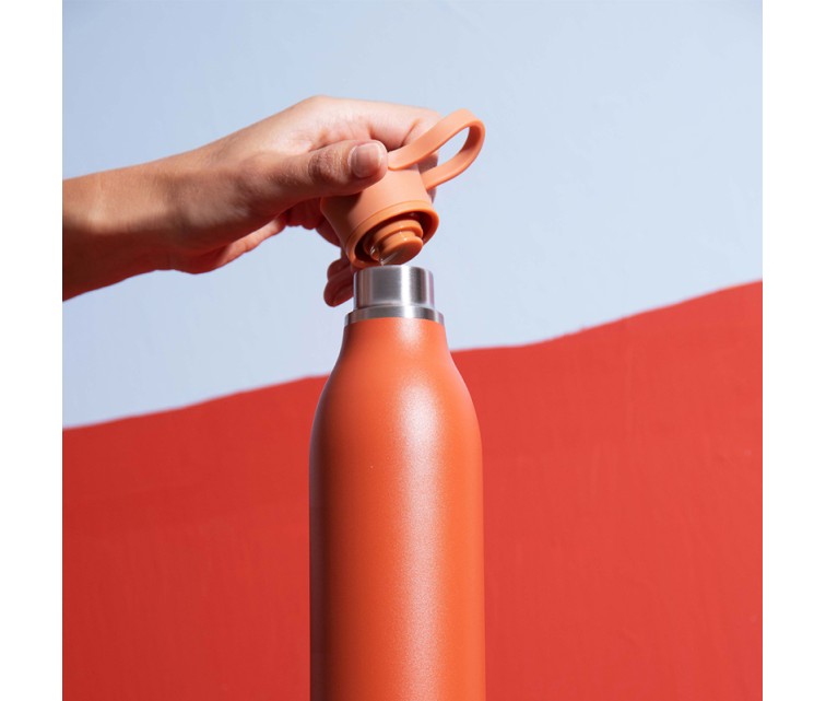 CityLoop Thermavac eCycle Water Bottle 0.6L recycled stainless. Steel / Terracotta