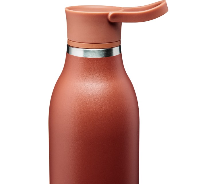 CityLoop Thermavac eCycle Water Bottle 0.6L recycled stainless. Steel / Terracotta