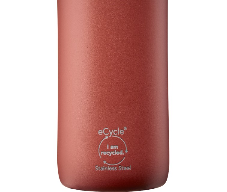 CityLoop Thermavac eCycle Water Bottle 0.6L recycled stainless. Steel / Terracotta