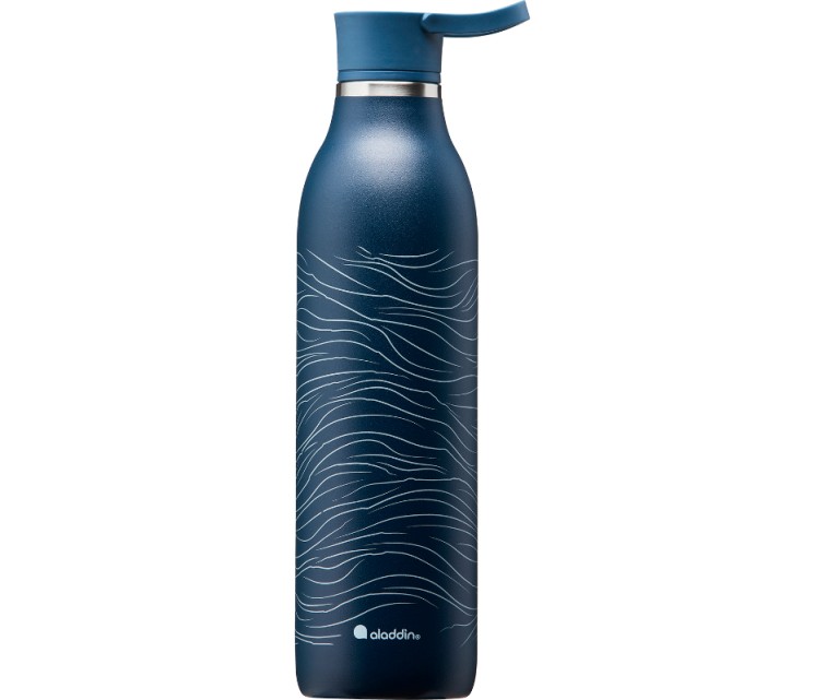 CityLoop Thermavac eCycle Water Bottle 0.6L recycled stainless. Steel / Dark Blue Wave