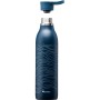 CityLoop Thermavac eCycle Water Bottle 0.6L recycled stainless. Steel / Dark Blue Wave